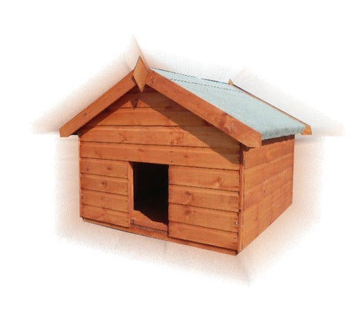 Wooden doghouse on a white background
