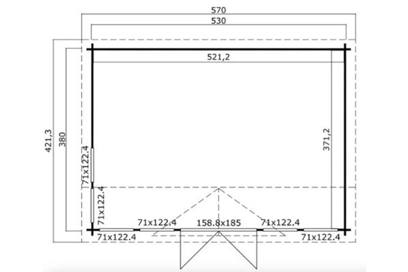 The Clock House - 5.3M x 3.8M - 44MM LOG CABIN