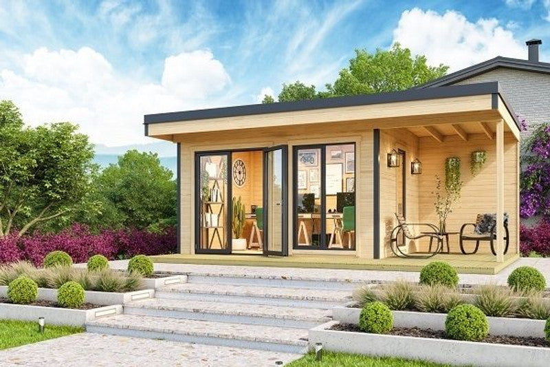 Domeo 7 Log Cabin - Wooden Garden Room - Timber Summerhouse - Garden Cabin