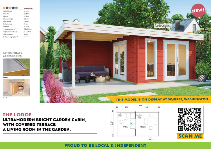 The Lodge - 6.32M X 3.6M - 44MM LOG CABIN