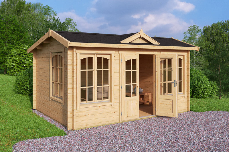 Windsor Log Cabin - Wooden Garden Room - Timber Summerhouse - Garden Cabin