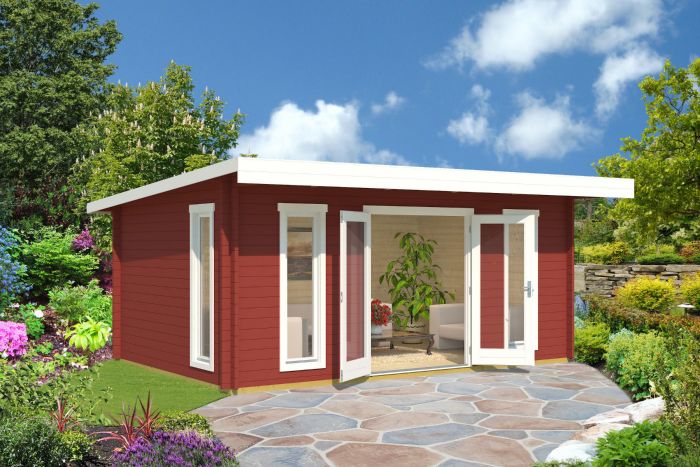 Barbados 4 Log Cabin - Wooden Garden Room - Timber Summerhouse - Garden Cabin